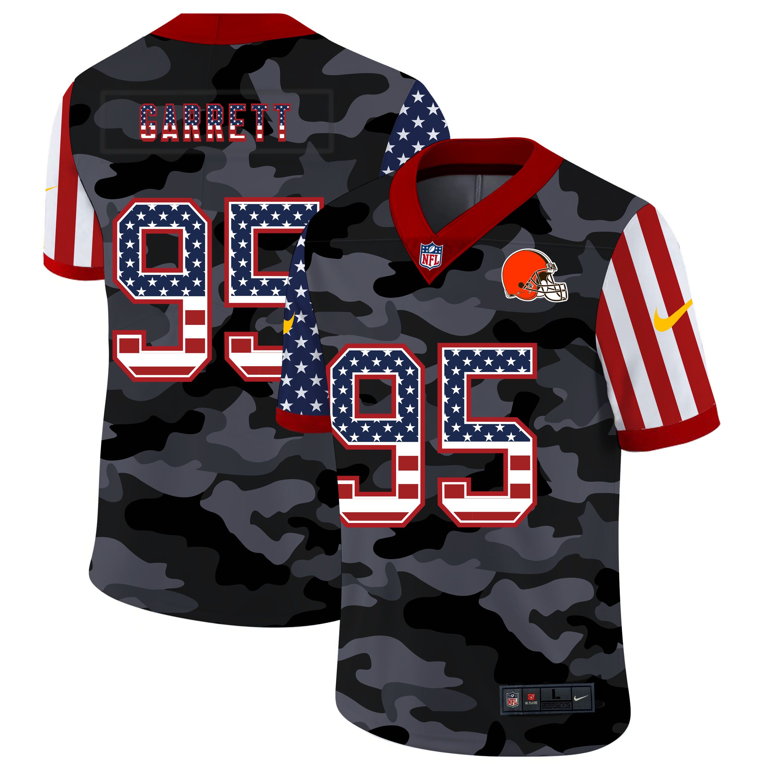 Men Cleveland Browns #95 Garrett 2020 Nike Camo USA Salute to Service Limited NFL Jerseys->cleveland browns->NFL Jersey